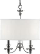 60W 3-Light Candelabra Incandescent Chandelier in Polished Nickel with Decorative Fabric Glass Shade