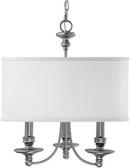 60W 3-Light Candelabra Incandescent Chandelier in Matte Nickel with Decorative Fabric Glass Shade