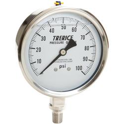 4" 316 Stainless Steel Industrial Dry Filled Pressure Gauge w/ 1/4" NPT
