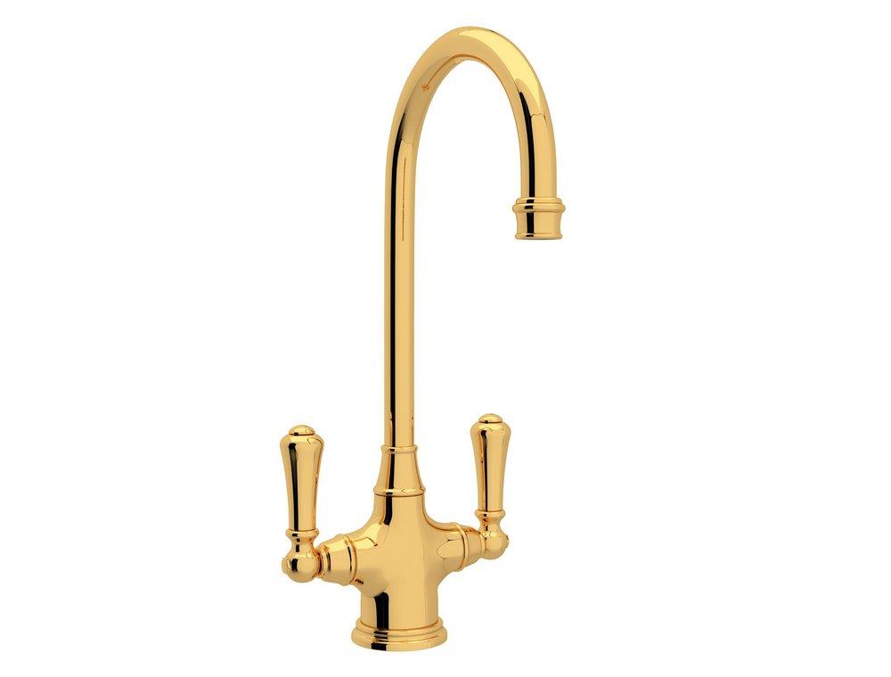 Perrin & Rowe Inca Brass Two Lever Handle Bar Faucet 