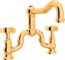 Bridge Kitchen Faucet with Double Five Spoke Handle in Inca Brass