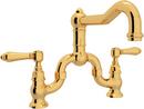 ROHL&reg; Inca Brass Bridge Kitchen Faucet with Double Lever Handle 