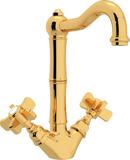 ROHL&reg; Inca Brass 1-Hole Deckmount Bar Faucet with Double Five Spoke Handle 