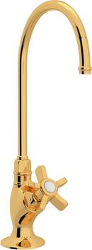 Kitchen Column Spout Filter Faucet with Five Spoke Handle and 4-11/16 in. Spout Reach in Inca Brass