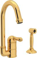 1-Hole Deckmount Bar Faucet with Single Lever Handle in Inca Brass