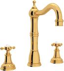 1-Hole Deckmount Bar Faucet with Metal Double Cross Handle in Inca Brass