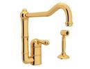 1.8 gpm Single Lever Handle Deckmount Kitchen Sink Faucet Swivel Spout in Inca Brass