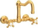 Two Handle Bridge Kitchen Faucet in Italian Brass