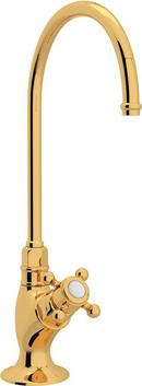 Kitchen Column Spout Filter Faucet with Single Cross Handle and 4-11/16 in. Spout Reach in Inca Brass