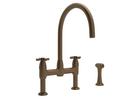Perrin & Rowe English Bronze Two Handle Bridge Kitchen Faucet 