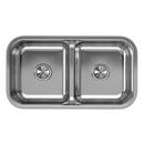 Elkay Lustertone 32-1/2 x 18-1/8 in. No Hole Stainless Steel Double Bowl Undermount Kitchen Sink 