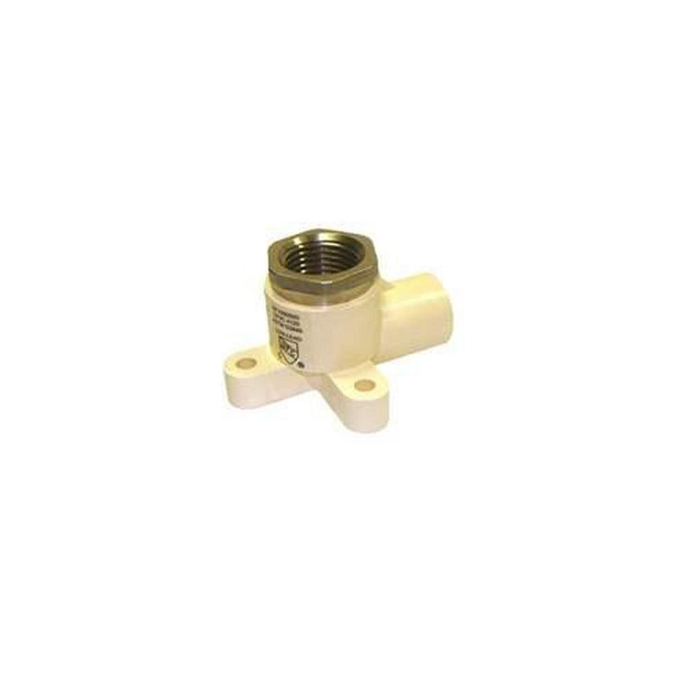 Cream CTS CPVC 90&deg; Female Drop Ear Elbow (Brass Threads) 