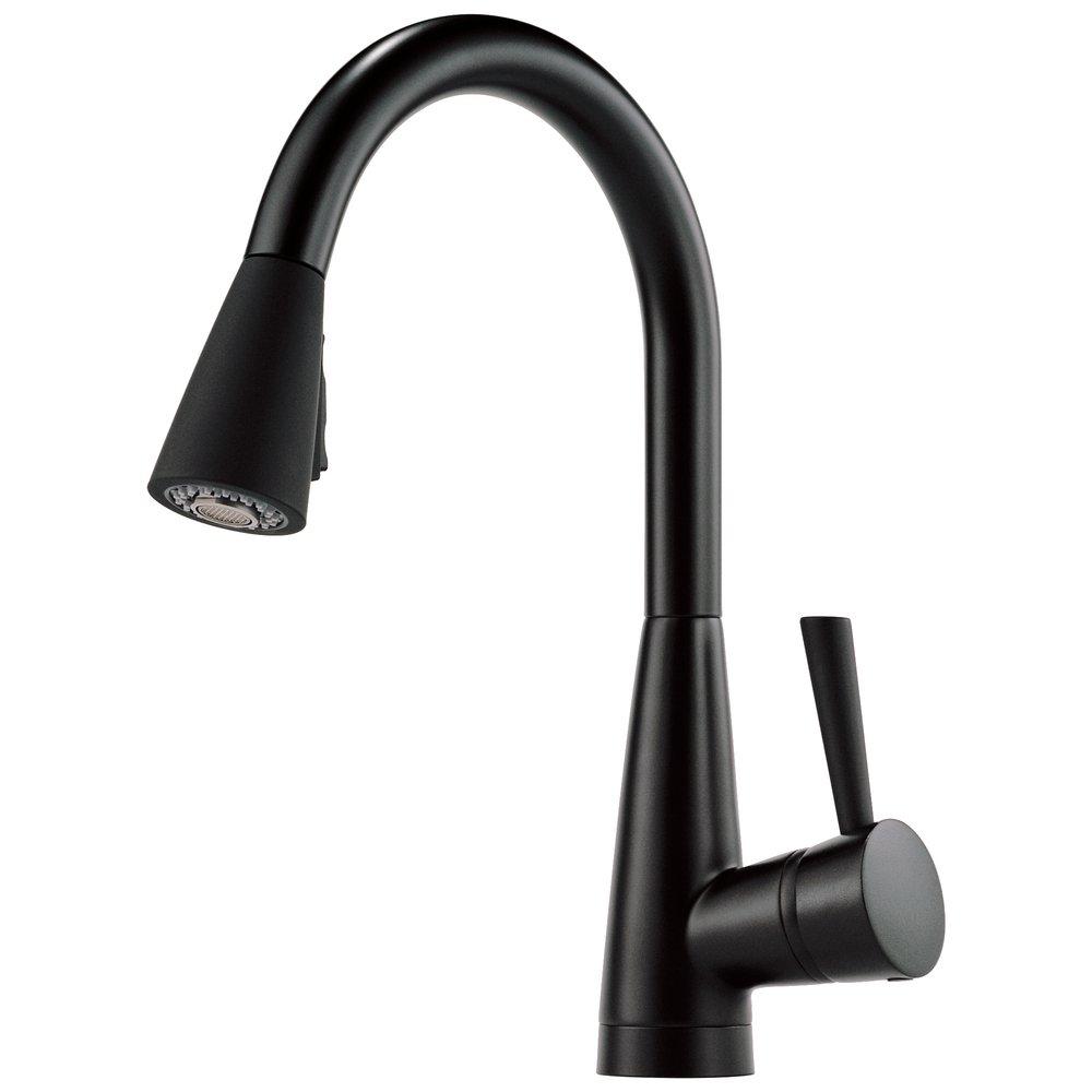 Brizo Matte Black With Softtouch Single Handle Pull Down Kitchen Faucet 