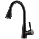Single Handle Pull Down Kitchen Faucet in Matte Black with Softtouch