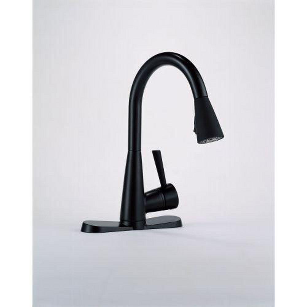 Brizo Matte Black With Softtouch Single Handle Pull Down Kitchen Faucet 
