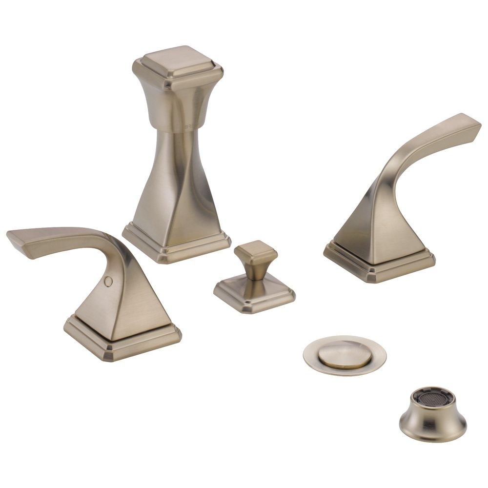 Brizo Brushed Nickel 4-Hole Bidet Faucet with Vacuum Breaker 