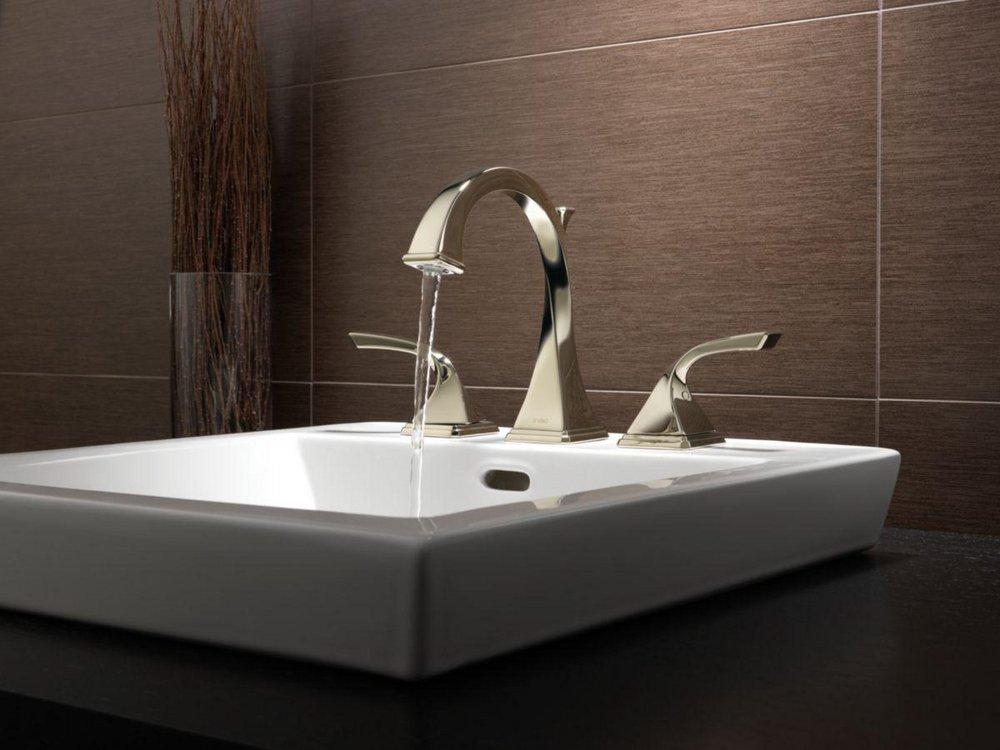 Brizo Brilliance&reg; Polished Nickel Two Handle Widespread Bathroom Sink Faucet 