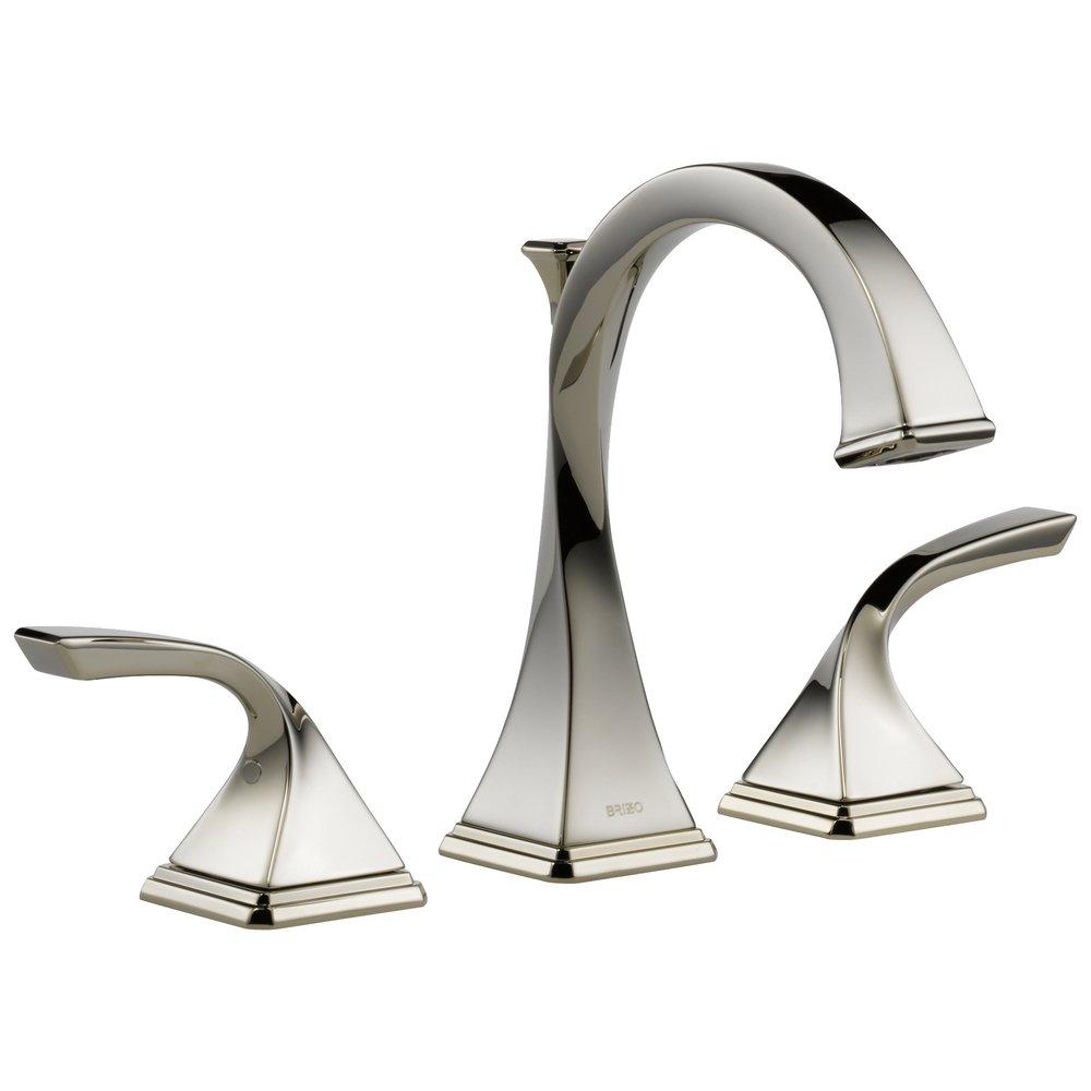 Brizo Polished Nickel Two Handle Widespread Bathroom Sink Faucet 
