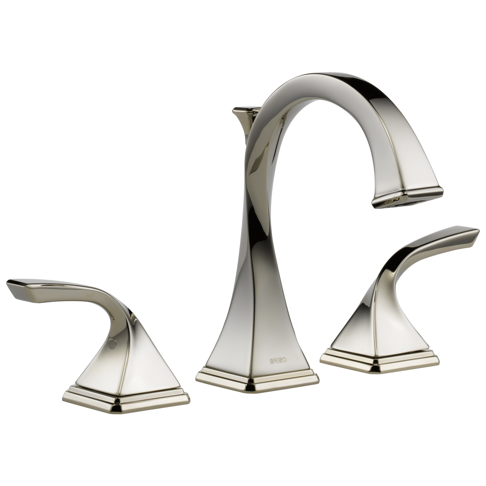 Brizo Brilliance Polished Nickel Two Handle Widespread Bathroom Sink Faucet 