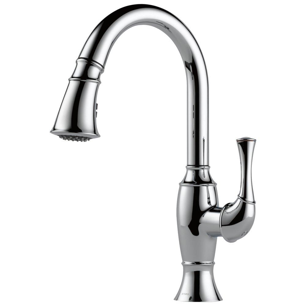 Brizo Polished Chrome Single Handle Pull Down Kitchen Faucet 
