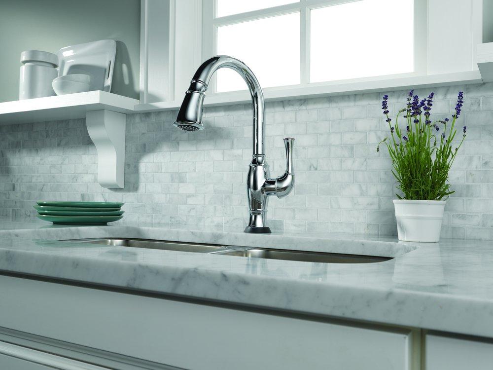 Brizo Chrome Single Handle Pull Down Kitchen Faucet 