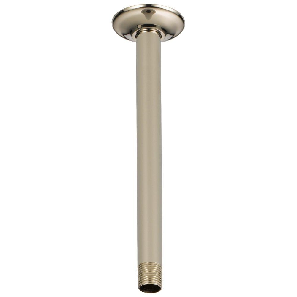 Brizo Brilliance&reg; Polished Nickel 1/2 x 2-3/8 x 10 in. NPT Solid Brass Shower Arm and Flange 
