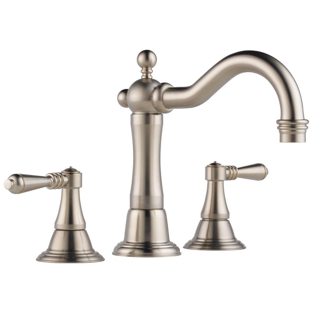 Brizo Brushed Nickel Two Handle Widespread Bathroom Sink Faucet 
