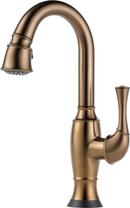 1.8 gpm Single Lever Handle Pull-Down Bar Faucet in Brilliance Brushed Bronze