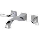 Brizo Chrome Two Handle Wall Mount Bathroom Sink Faucet Lever Handle 