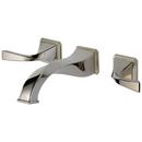 Brizo Polished Nickel Two Handle Wall Mount Bathroom Sink Faucet Lever Handle 