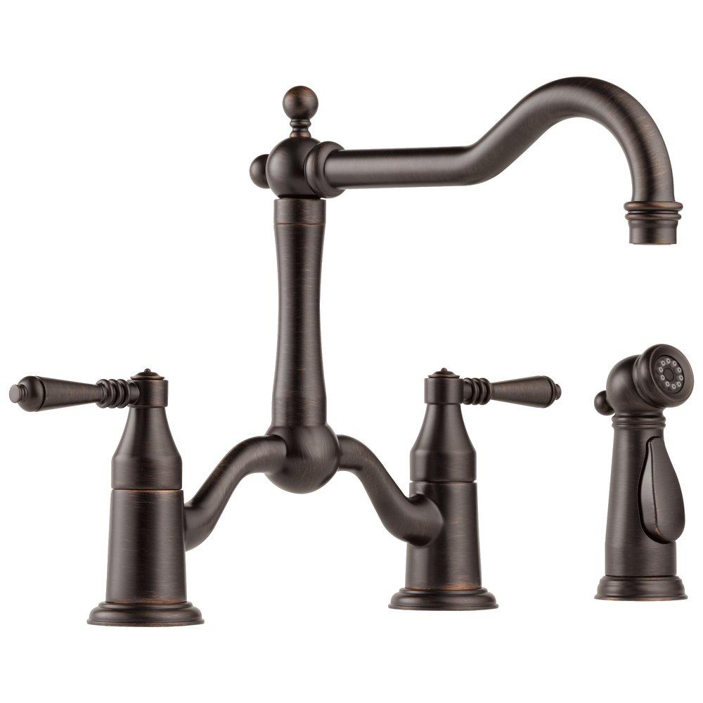 Brizo Venetian Bronze Two Handle Bridge Kitchen Faucet 