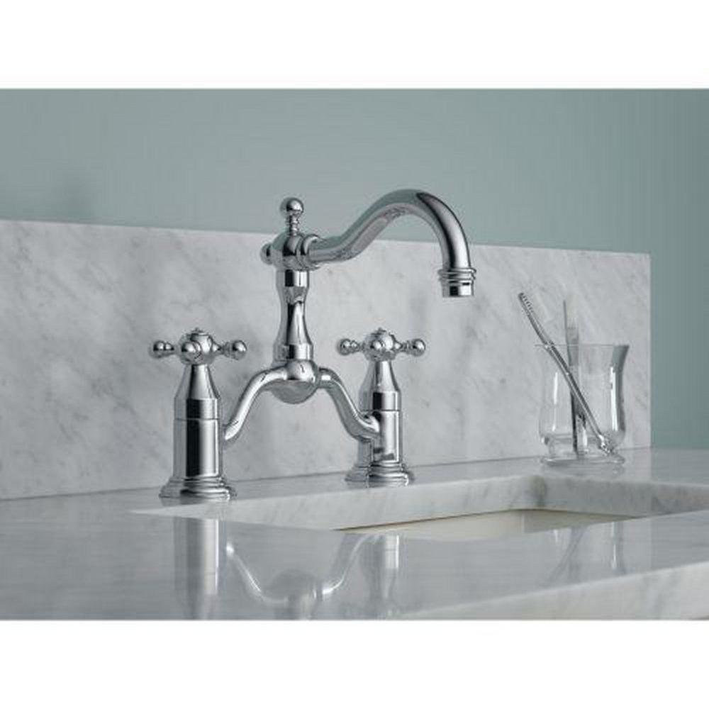 Brizo Chrome Two Handle Bridge Bathroom Sink Faucet 