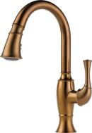 Single Handle Pull Down Kitchen Faucet in Brilliance® Brushed Bronze
