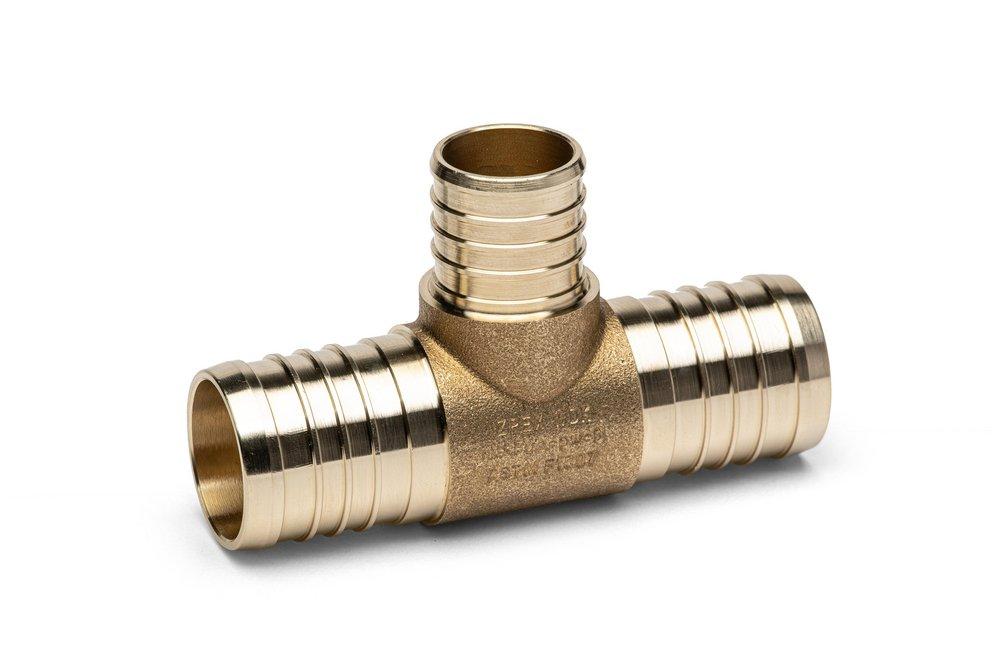 Zurn PEX Barbed Fabricated Reducing DR 11 Brass Tee 