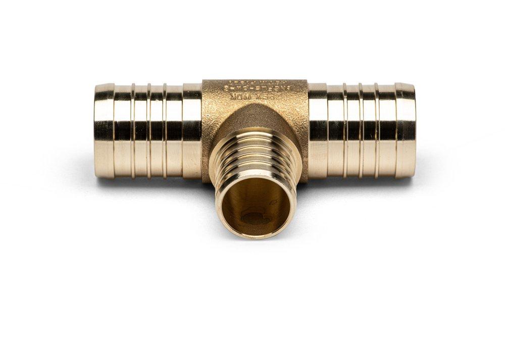 Zurn PEX Barbed Fabricated Reducing DR 11 Brass Tee 