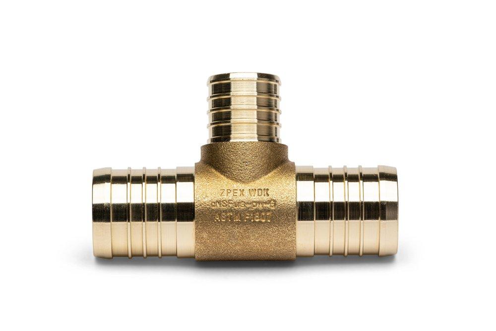 Zurn PEX Barbed Fabricated Reducing DR 11 Brass Tee 