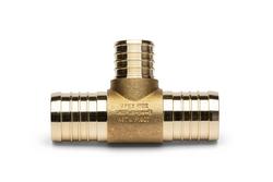 1-1/4 x 1-1/4 x 1 in. Barbed Fabricated Reducing DR 11 Brass Tee