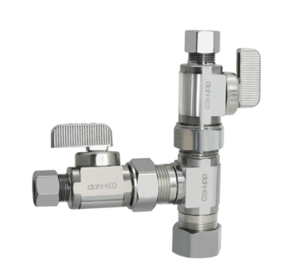 dahl Valve Chrome Plated Brass OD Compression Shut Off Valve 
