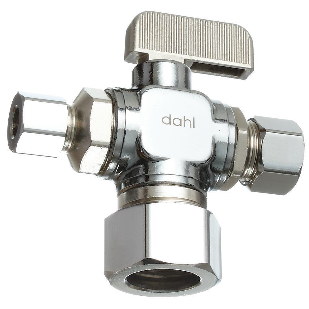 dahl Valve Chrome Plated OD Compression Loose Key Angle Supply Stop Valve in Chrome Plated 