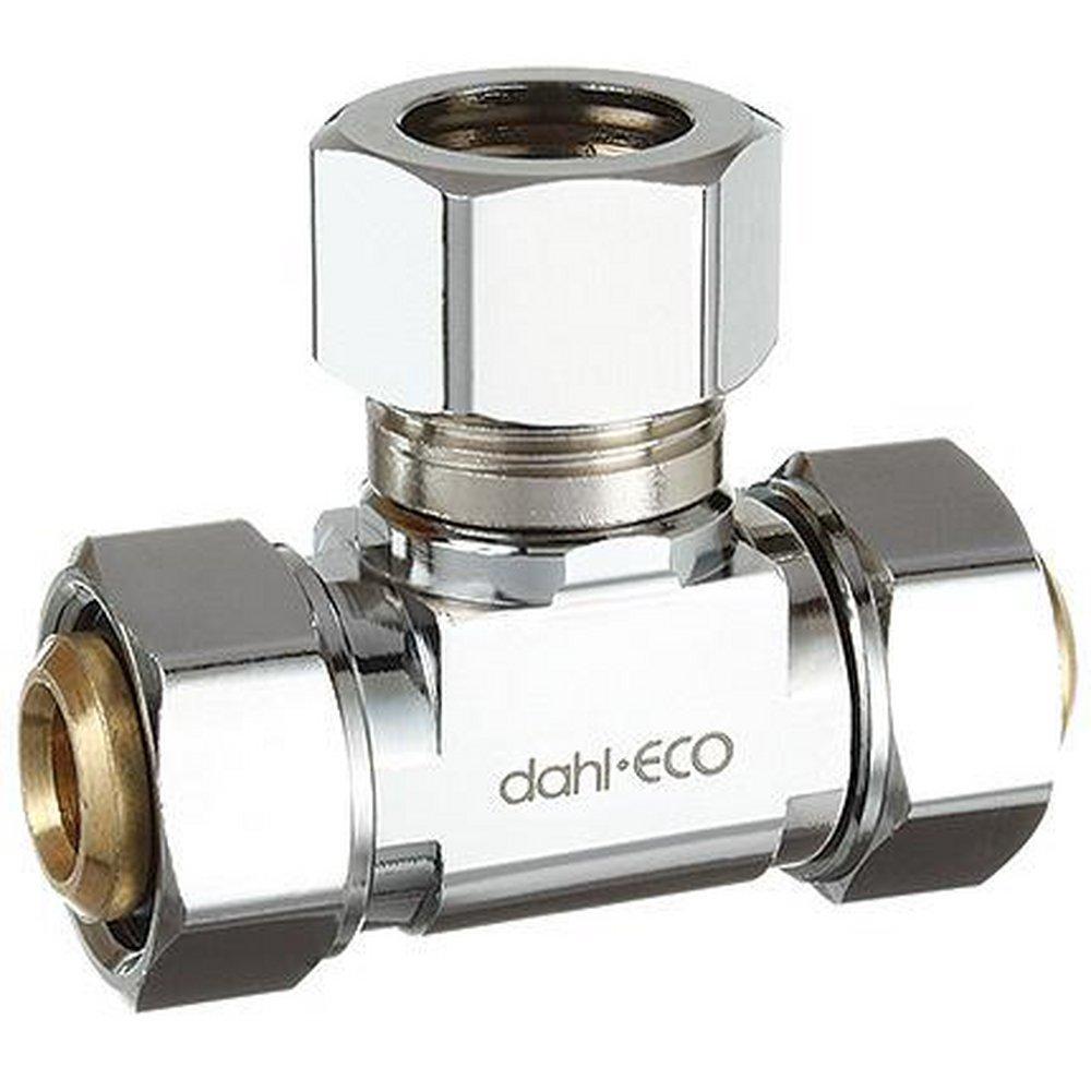 dahl Valve Chrome Plated OD Compression Brass Tee 