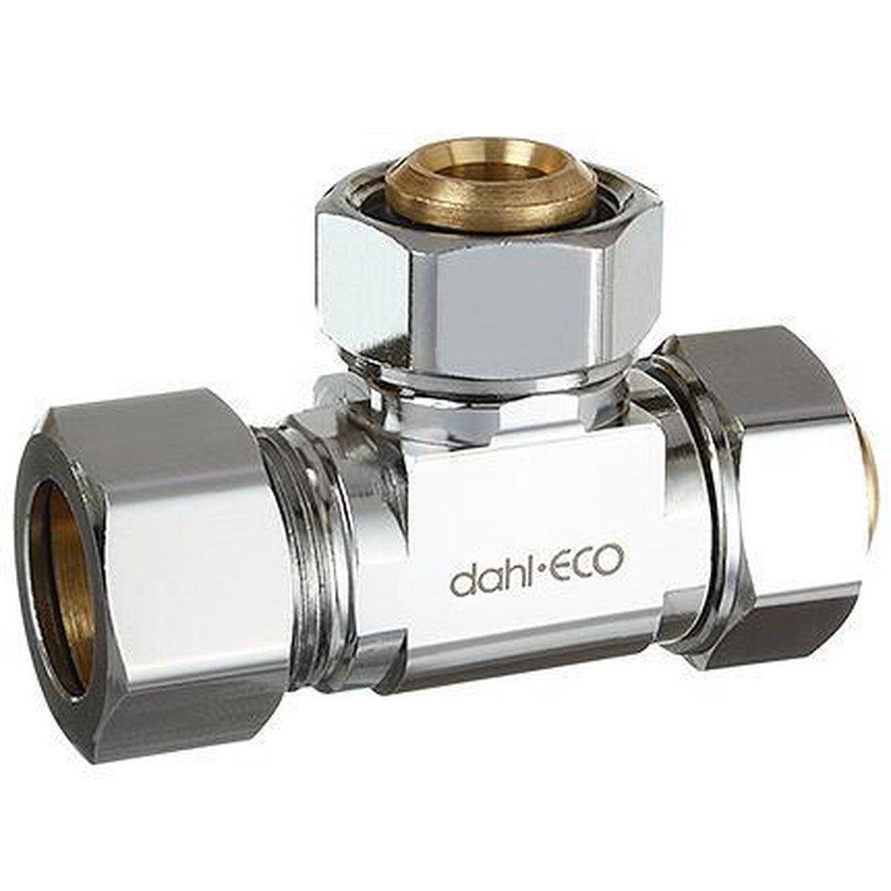 dahl Valve Chrome Plated OD Compression Brass Tee 