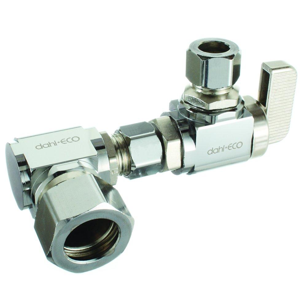 dahl Valve Chrome Plated OD Compression Lever Angle Supply Stop Valve in Chrome Plated 