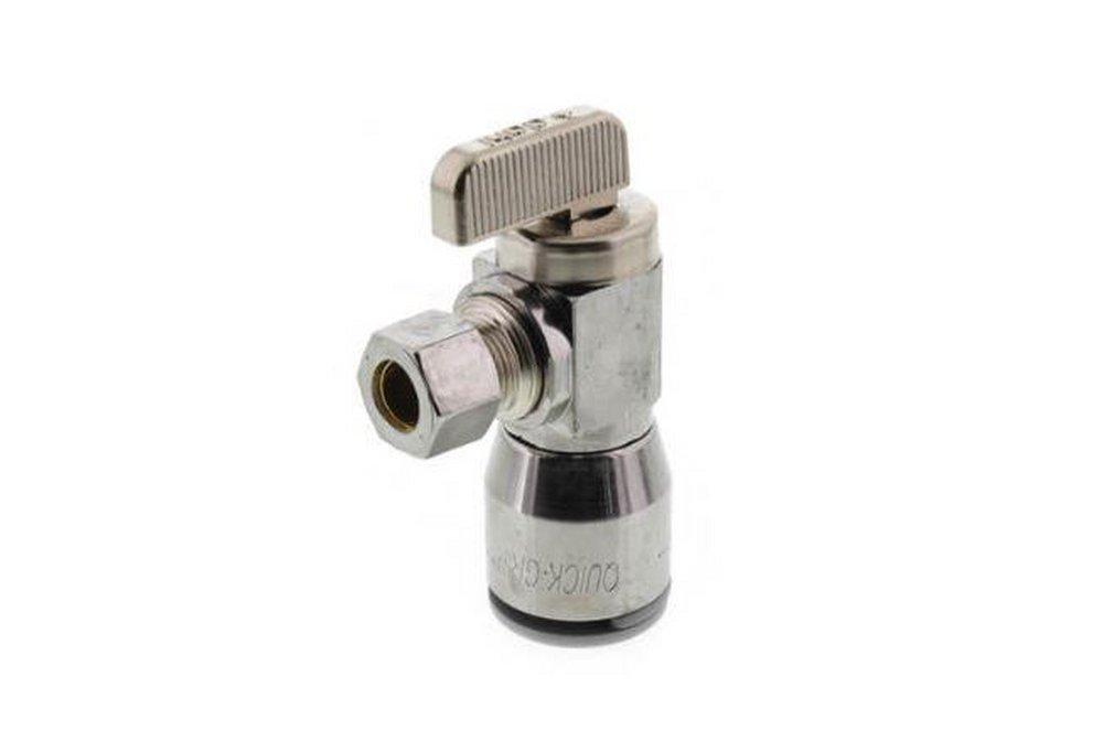 dahl Valve Chrome Plated Push-to-Connect x OD Compression Loose Key Angle Supply Stop Valve in Chrome Plated 