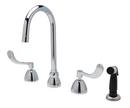 Two Handle Widespread Bathroom Sink Faucet in Chrome Plated with Hose and Spray
