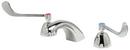 2.2 gpm 3-Hole Deck Mount Widespread Lavatory Faucet with Double Wristblade Handle and 5/18 in. Reach in Polished Chrome