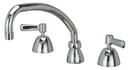 Zurn Polished Chrome 2.2 gpm 3-Hole Deck Mount Widespread Lavatory Faucet with Double Lever Handle and Swing Spout 9-1/2 in. Reach 