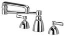 2.2 gpm 3-Hole Deck Mount Widespread Lavatory Faucet with Double Lever Handle and Swing Spout 13 in. Reach in Polished Chrome