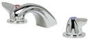 0.5 gpm 3-Hole Deck Mount Widespread Lavatory Faucet with Double Dome Lever Handle and 5/18 in. Reach in Polished Chrome