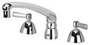 2.2 gpm 3-Hole Deck Mount Widespread Lavatory Faucet with Double Lever Handle and Swing Spout 8 in. Reach in Polished Chrome