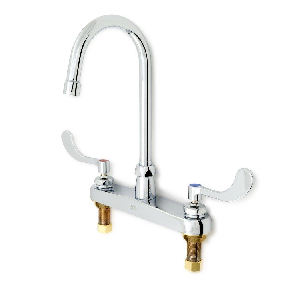 Zurn Polished Chrome Kitchen Faucet with Double Wristblade Handle 